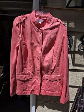 Charter Club Coral Pink Button-Front Utility Blazer